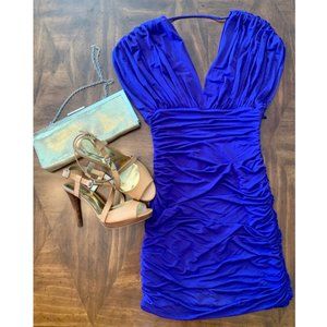 BCBG Max Azaria Royal Purple Ruched Dress